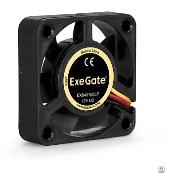 Exegate EX166186RUS Вентилятор ExeGate Mirage-S 40x40x10 подшипник скольжения, 5500 RPM, 23dB, 3pin