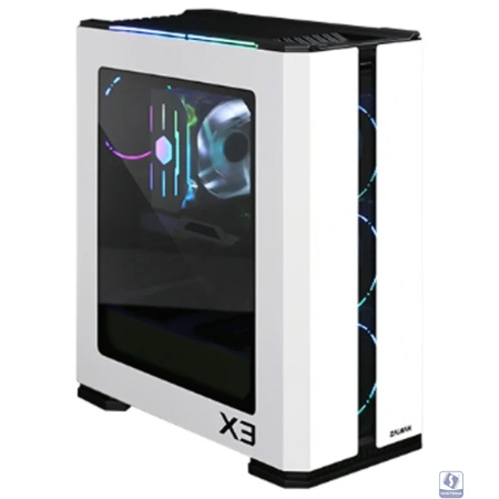 ZALMAN X3 WHITE, без БП, боковое окно (закаленное стекло), белый,  ATX 