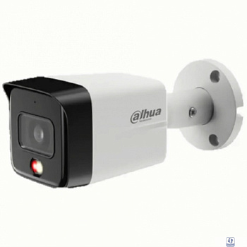 DAHUA DH-IPC-HFW1839TCP-A-IL-0280B-S6 Уличная цилиндрическая IP-видеокамера SmartDualLight 8Мп, 1/2.7” CMOS, объектив 2.8мм, обнаружение людей, микрофон, ИК 30м, LED 30м, IP67, металл/пластик