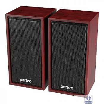 Perfeo колонки "CABINET" 2.0, мощность 2х3 Вт (RMS), махагон, USB	