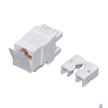 Rexant (02-0254-1) Модуль Keystone Jack RJ-45(8P8C), UTP неэкранированный, CAT 6, тип 180 градусов, с пылезащитной шторкой, белый PRO