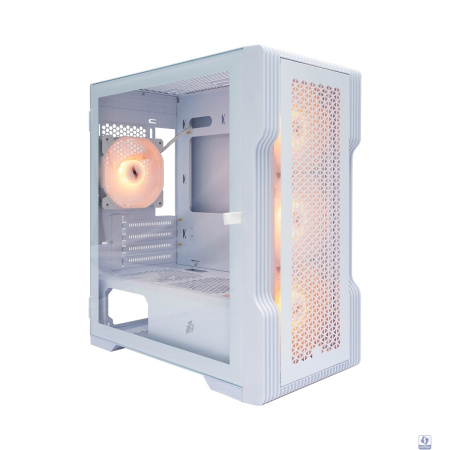 1STPLAYER Корпус TRILOBITE T3 White / mATX, TG / 4x 120mm LED fans inc. / T3-WH-4F1-W