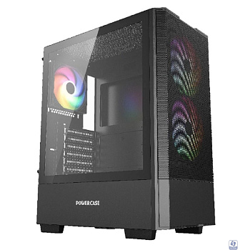 Powercase Mistral AY3B ARGB, Tempered Glass, 2x 140mm +1x 120mm ARGB Fans, чёрный, ATX  (CMAYB-A3)