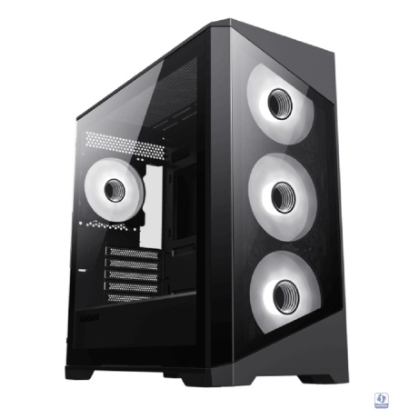 GameMax Корпус Destroyer TGB без БП(mATX, Черн.,USB3.0, Зак.стек., 4*120мм. ARGB , пыл.фильтр)