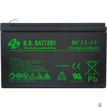 АКБ B.B. Battery BC 12-12 (12В 12Ач  ДхШхВ 151x98x98 мм, масса 3,35 кг) клеммы F2 