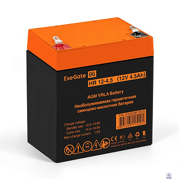 Exegate EX282961RUS Аккумуляторная батарея HR 12-4.5 (12V 4.5Ah, клеммы F1)