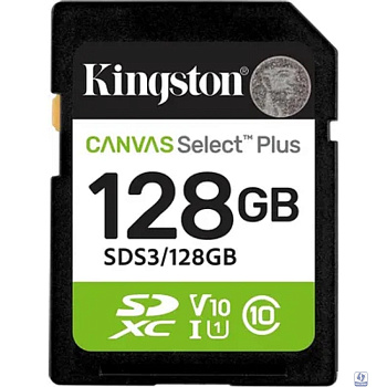 SecureDigital 128GB Kingston Canvas Select Plus Gen3 150MB/s C10 UHS-I U1 V10