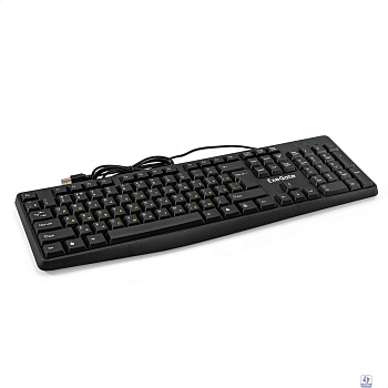 Exegate EX298364RUS  Клавиатура ExeGate Smart K120 (USB, полноразмерная, влагозащищенная, 104кл., Enter большой, длина кабеля 1,6м, черная, RTL)