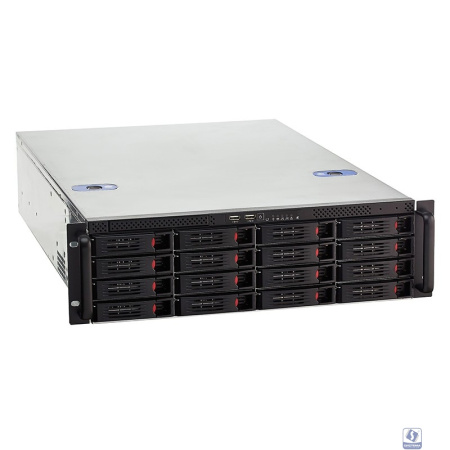 Exegate EX281299RUS Серверный корпус ExeGate Pro 3U660-HS16 <RM 19", высота 3U, глубина 660, БП 2U-500ADS,16xHotSwap, USB>