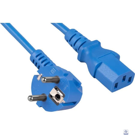 Cabeus PC-186-VDE-1.8M-BL Кабель питания компьютера (Schuko+C13) (3x0.75), синий, 1.8м