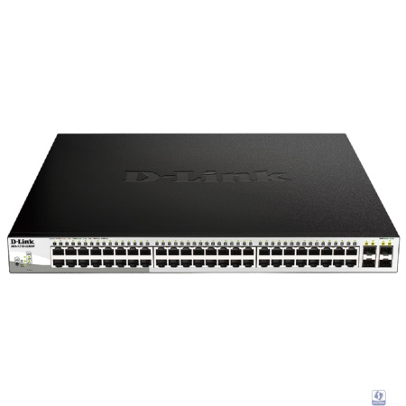 D-Link DGS-1210-52MPP/E2A PROJ Управляемый L2 коммутатор с 48 портами 10/100/1000Base-T и 4 портами 1000Base-X SFP (порты 1-48 PoE 802.3af/at, PoE-бюджет 740 Вт)