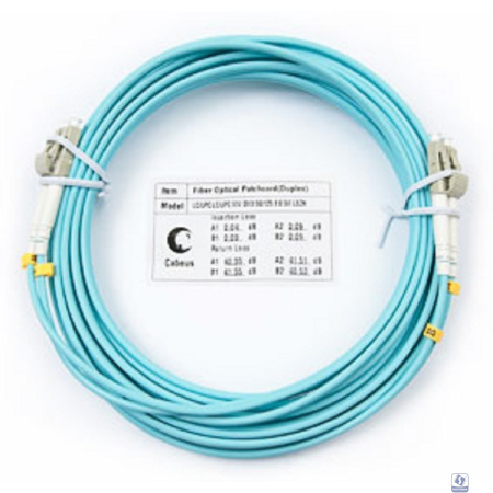 Cabeus FOP-50-LC-LC-5m Шнур оптический duplex LC-LC 50/125 mm OM3 5м LSZH