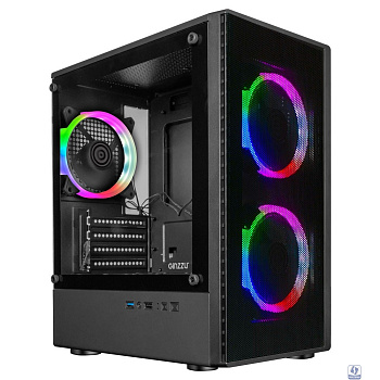 Корпус Ginzzu CL405 mATX FAN 3*12 FRGB (12RR4) передняя панель Сетка