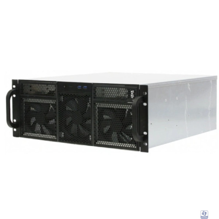 Procase RE411-D2H14-FC-55 Корпус 4U server case,2x5.25+14HDD,черный,без блока питания,глубина 550мм,MB CEB 12"x10,5", панель вентиляторов 3*120x25 PWM [RE411-D2H14-FC-55]