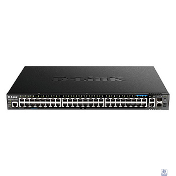 D-Link DGS-1520-52MP/A2A Управляемый L3 стекируемый коммутатор с 44 портами 10/100/1000Base-T, 4 портами 100/1000/2.5GBase-T, 2 портами 10GBase-T и 2 портами 10GBase-X SFP+ (PoE-бюджет 370 Вт)