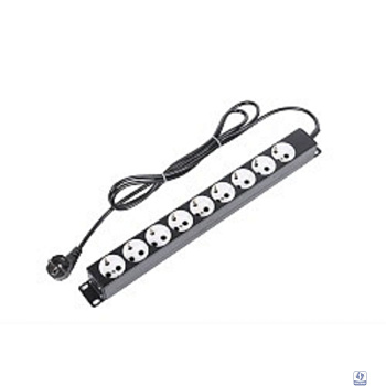 ЦМО Блок силовых розеток 19" со шнуром (2.0 м) без выключателя, 9 розеток (БР-9П-Ш-9005)