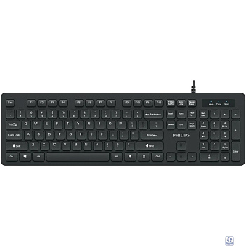 Philips Проводная Клавиатура SPK6264, USB 2.0 104 клав,  русская заводская раскладка, чёрный
