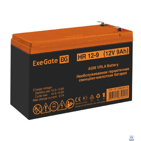 Exegate EP129860RUS Аккумуляторная батарея HR 12-9 (12V 9Ah 1234W, клеммы F2)
