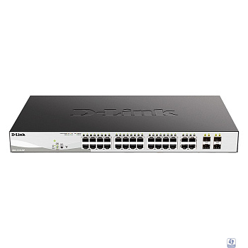 D-Link DGS-1210-28P/F5A Настраиваемый L2 коммутатор с 24 портами 10/100/1000Base-T и 4 комбо-портами 100/1000Base-T/SFP (24 порта PoE 802.3af/at, PoE-бюджет 193 Вт)