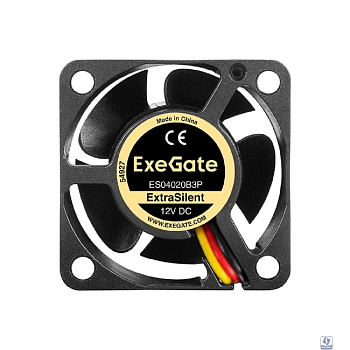 Exegate EX297015RUS Вентилятор 12В DC ExeGate ExtraSilent ES04020B3P (40x40x20 мм, 2-Ball (двойной шарикоподшипник),3pin, 6300RPM, 28dBA)