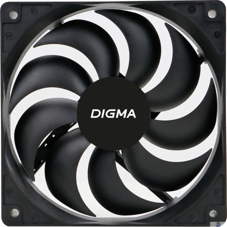 Вентилятор Digma DFAN-120-9 120мм черный 3-pin 4-pin (Molex)Ret