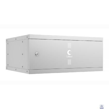 Cabeus WSC-05D-4U55/45m Шкаф телекоммуникационный настенный 19" 4U, серия LIGHT разборный, дверь металл, цвет серый
