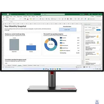 LCD Lenovo 27" P27h-30 ThinkVision черный 
