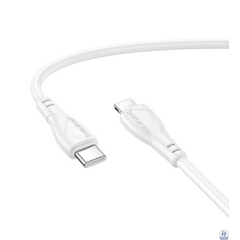 BOROFONE BX121/ PD кабель Type-C-Lightning/ 1m/ 27W/ Нейлон/ белый