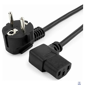 Кабель питания Cablexpert Schuko-C13, VDE, 3х0.75мм2, 10А, угл.разъем, с заземлением, 1.8м, черный [PC-186A-VDE]