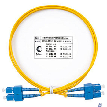 Cabeus FOP(d)-9-SC-SC-1m Шнур оптический duplex SC-SC 9/125 sm 1м LSZH