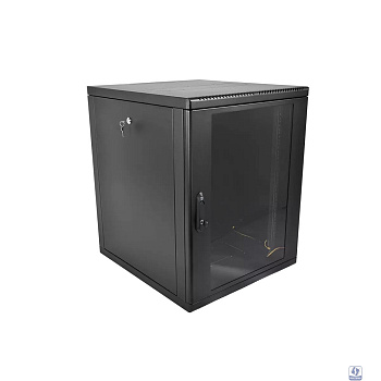 ЦМО Шкаф телекоммуникационный настенный разборный 12U (600 x 650) съемные стенки, дверь стекло, цвет черный (ШРН-М-12.650-9005)