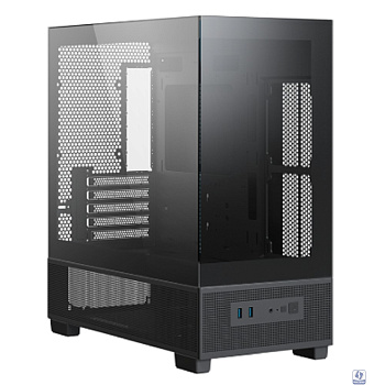 XASTRA Корпус Q500M-0F Black mATX/Aquarium/Screewless/no fans/ Q500M-0F