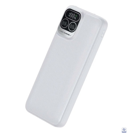 Perfeo Powerbank Atomic Age 10000 mAh/LED дисплей/PD + QC 3.0/Type-C/2 USB/Выход: 5A, max 22.5WWhite (PF_E1473)
