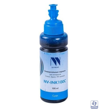 Чернила NV Print-INK100 универсальные Cyan на водной основе для аппаратов Сanon/Epson/НР/Lexmark (100ml) 