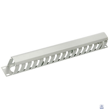 Cabeus JB07-1U-GY Кабельный органайзер 19" 1U с крышкой, металлический, цвет серый (RAL7035)