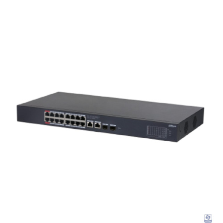 DAHUA DH-CS4220-16GT-190 16-портовый гигабитный PoE коммутатор с функцией облачного управления 16 RJ45 10/100/1000Мбит/с (PoE/PoE+/Hi-PoE),  2 RJ45 10/100/1000Мбит/с (uplink), 2 SFP 1000Мбит/с (uplink