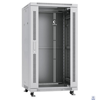 Cabeus SH-05C-22U60/60 Шкаф монтажный телекоммуникационный 19" напольный для распределительного и серверного оборудования 22U 600x600x1166mm (ШхГхВ) передняя стеклянная и задняя сплошная металлическая