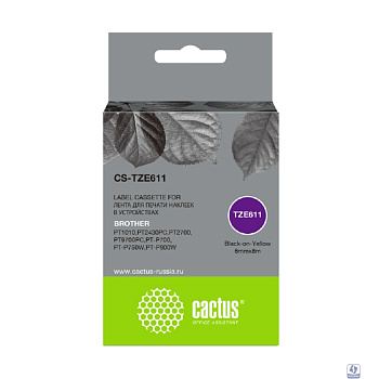 Картридж ленточный Cactus CS-TZE611 черный для Brother 1010/1280/1280VP/2700VP