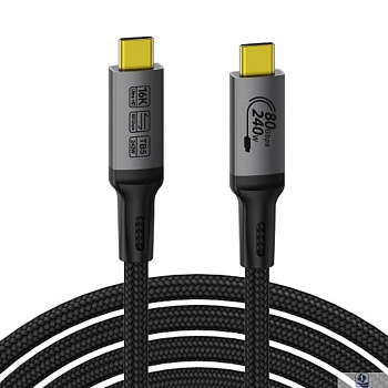 KS-is Кабель TH5 USB-C M USB-C M (KS-944B-1) 80Gbps, 240W, 1м