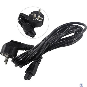 Exegate EP280680RUS Кабель питания ноутбуков ExeGate Power PC5-3P (Евровилка Schuko->С5) VDE-250V-3*0.5mm2, медь, черный, 3м.