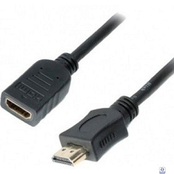 Кабель-удлинитель HDMI Cablexpert CC-HDMI4X-0.5M, 19M/19F, v2.0, позол.разъемы, экран, 0.5м, черный, пакет