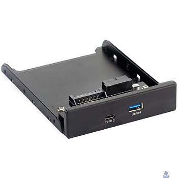 Exegate EX280447RUS Планка USB на переднюю панель Exegate U3H-617, 3,5", 1*USB3.0+1*TypeC, черная, подсоед-е к мат. плат