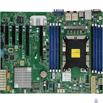 Supermicro MBD-X11SPI-TF-B Серверная материнская плата MBD X11SPI TF B Xeon Single Socket S3647, 8x 288 pin DDR4 DIMM slots, 2x 10GbE LAN ports, 10x SATA3 (6Gbps) via C622, Bulk.