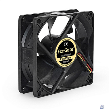Exegate EX288925RUS Вентилятор ExeGate ExtraPower EP08025B3P (80x80x25 мм, 2-Ball (двойной шарикоподшипник), 3pin, 2400RPM, 26dBA)