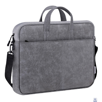 Defender Сумка для ноутбука Solid  15.6" PU кожа, серый, карман (26088)			