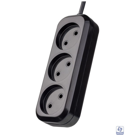 Perfeo Сетевой удлинитель без заземления "RU POWER", PF_B4068 (7,0м, 3 розетки, чёрный (Р16-012))