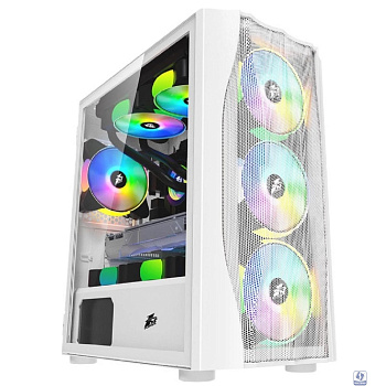 1STPLAYER Корпус FIREBASE X3-M White / mATX, TG / 4x120mm LED fans inc. / X3-M-WH-4F1-W