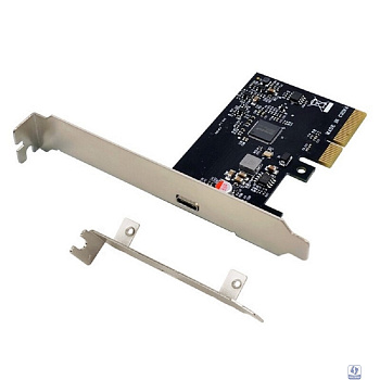 ORIENT AM-U3242PE-C, Контроллер PCI-Ex4 v3.0, USB 3.2 Gen2x2 (SuperSpeed USB 20Gbps), скорость до 20Гбит/с, 1-port Type-C, ASM3242 chipset, Self powered, в комплекте LP планка крепления (31333)