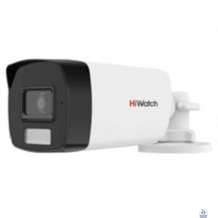 HiWatch DS-T220A (2.8mm) 2 Мп уличная цилиндрическая HD-TVI камера с гибридной подсветкой EXIR/LED до 40 м и встроенным микрофоном (AoC)