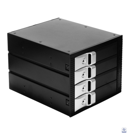 Exegate EX264645RUS Корзина для HDD Exegate HS435-01 (универсальная, на 4*3,5" SATA/SAS HDD, занимает 3*5,25" отсека)